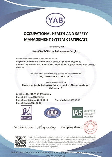 Certificado de Sistema de Gestão de Saúde e Segurança Ocupacional (SSO)
